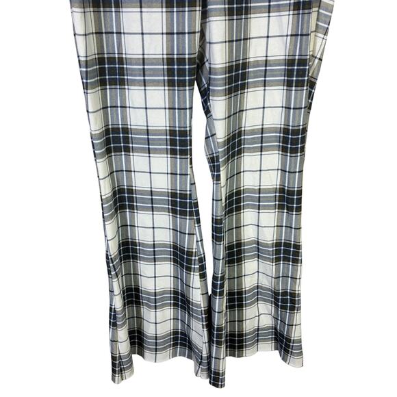 Grayson Threads Plaid Flare Pants Womens XL White Brown High Rise Retro Y2K - Picture 4 of 7